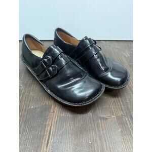 Alegria Black Mules Comfortable Leather Clogs, 38